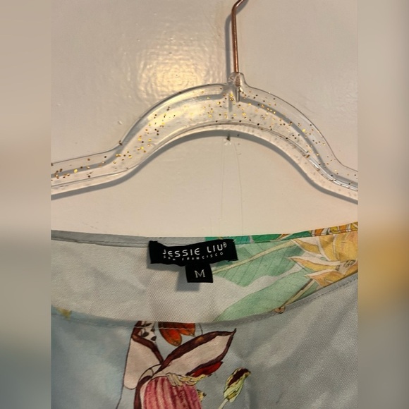 JESSIE LIU Cora Silk Twill Artistic Print Relaxed-Cut Blouse $289.00 Size M - Picture 3 of 7